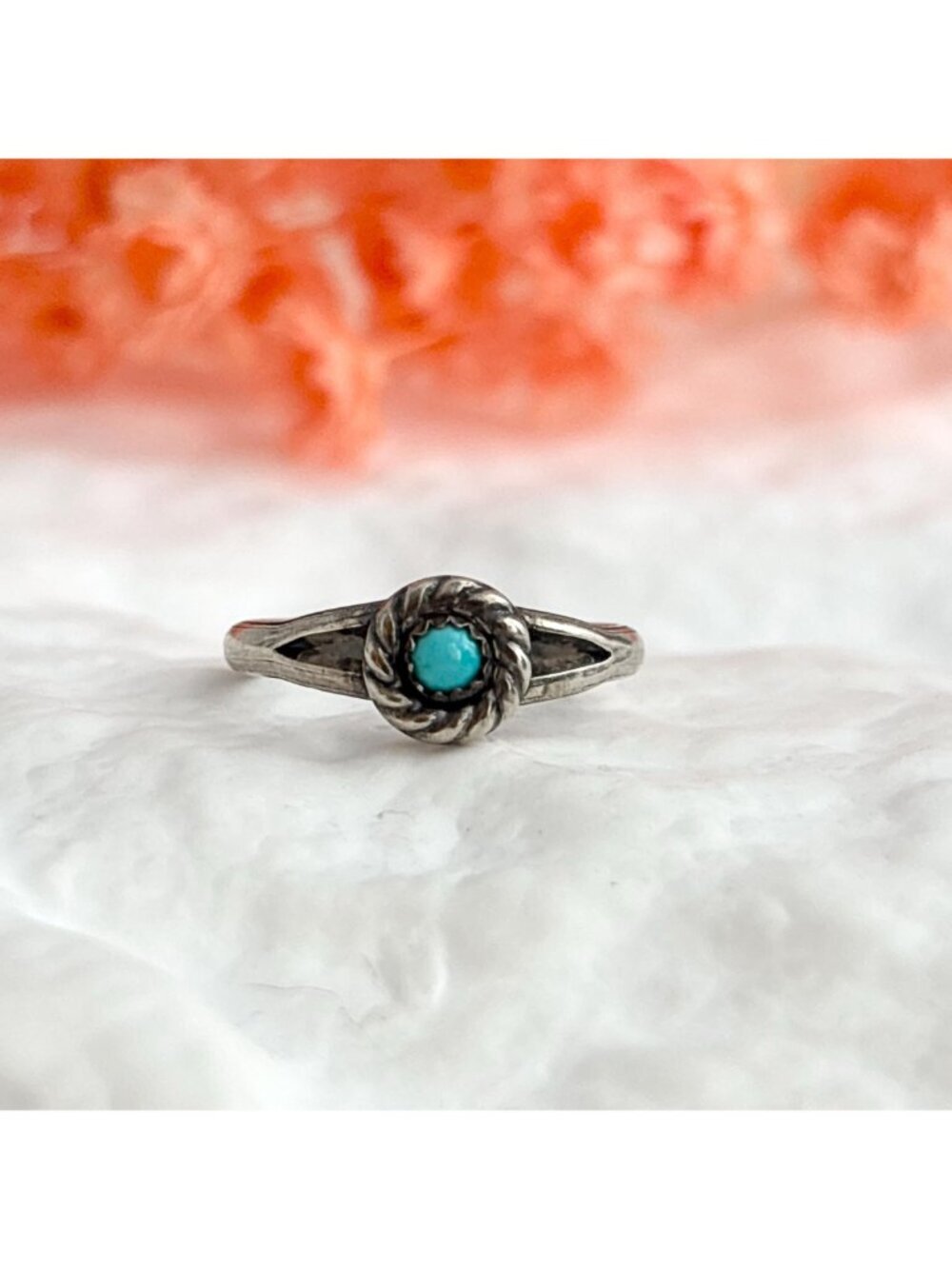 Sleeping Beauty Turquoise Southwest Style Sterling Silver 925 Vintage Ring - Picture 10 of 13